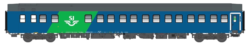L.S. Models LS48092 - H0 - Schlafwagen WLABmz 75-71 RDC, SJ, Ep. VI - Wagen 1